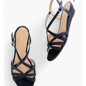 Talbots Dark Blue Strappy Wedge Sandals